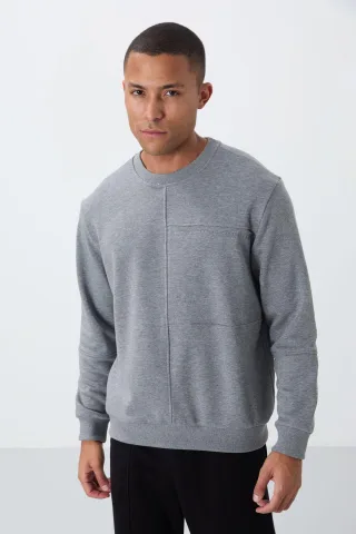 Herren Sweatshirt mit Rundhalsausschnitt