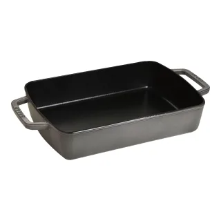 Staub Specialities Ofenform 30 x 20 cm, rechteckig, Graphit-Grau, Gusseisen