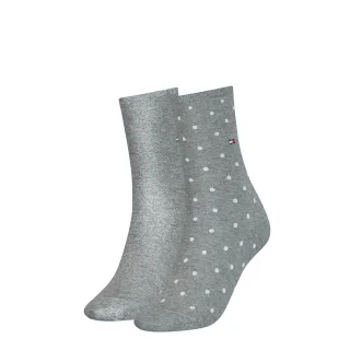 Tommy Hilfiger Socken "TH WOMEN SOCK DOT 2P" 2 Paar, 2 Paar tlg. mit feinem Rippenbündchen und Logostickerei