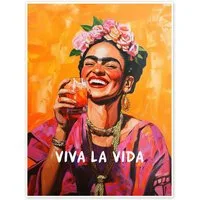 Posterlounge Wandbild Viva La Vida Frida, Carina Artspace, erhältlich als Poster, Leinwandbild, Wandsticker oder Acrylglasbild