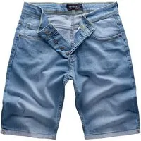 Gelverie Jeansshorts Herren Jeansshorts Stonewashed Hellblau G-302