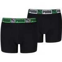 PUMA Boxershorts PUMA BOYS LOGO BLOCK ELASTIC BOXERS (2er Pack) mit Logobund
