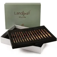 LANA GROSSA Rundstricknadeln NADEL SET Landlust KnitPro Design-Holz in Naturoptik 3,5 - 8,0 mm, Stricknadelset mit acht Nadelspitzenpaaren aus Holz 3,5 - 8,0 mm