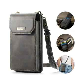 Multifunctional Adjustable Strap Crossbody Bags 7.3 Inches Smartphones Bag RFID Blocking Wallet Cards Purse Carrying Cas