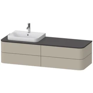 Duravit Happy D.2 Plus Konsolenwaschtischunterbau wandhängend Taupe Seidenmatt 1600x550x408 mm - HP4 HP4973L60600010