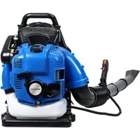 Rutaqian Benzin-Laubbläser 7000RPM 4-Takt Schnurlos Laubbläser Benzinmotor 75.6cc, 500 CFM, Rucksack Laubbläser,Gartengebläse für Rasenpflege und Hofreinigung