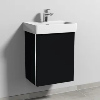 Sanipa 3way Waschtischunterbau zu Laufen Pro S Waschtisch mit 1 Tür, Schwarz-Matt BS78408
