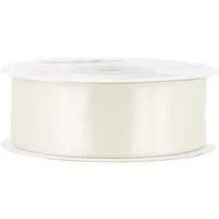 Creativery Satinband, Satinband 25mm x 25m Rolle Ivory / Elfenbein