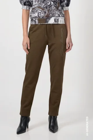 monari - Jogger mit Strass olive - Gr. - 36