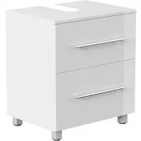 Magnolia Home Waschtisch Universal Unterbau auf Standfüßen 55 cm SoftClose weiss hochglanz