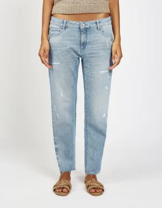 GANG Damen Jeans 94NADIA CROPPED - boyfriend fit Jeans light blue repair
