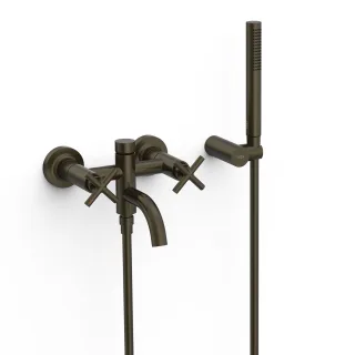 Tres Aufputz 2 Griffmischer für Wanne und Dusche Anti Kalk Messing Handbrause , 28317601KMB 28317601KMB
