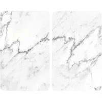 WENKO Schneide- und Abdeckplatte 2x XL Universal Herdabdeckplatte Herdplatte Schneidebrett, Glas, (2 tlg), Marmor Optik je 40 cm x 52 cm für alle Herdarten