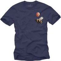 MAKAYA T-Shirt Herrenshirt mit Hummel Aufdruck– Lustiges Tier Funshirt für Männer (Grau, Blau, Grün, Lila, S, M, L, XL, XXL, XXXL, XXXXL, XXXXXL) Baumwolle