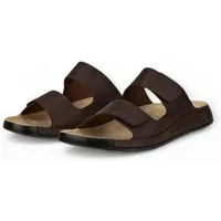 Ecco Cozmo Flat (Nubukleder, flexible Sohle) dunkelbraun Herren Sandale