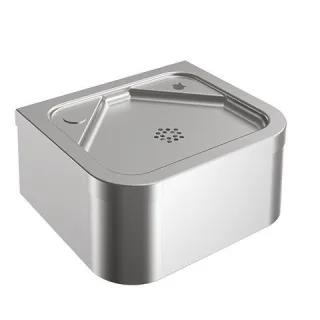 KWC Aquarotter Wandtrinkbrunnen, ANIMA, Edelstahl, 310x135x264 mm, 2 Hahnlöcher, 213.0649.013 213.0649.013