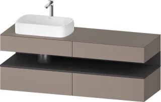 Duravit Qatego Konsolenwaschtischunterbau wandhängend Basalt Matt 1600x550x600 mm - QA4777049430010 QA4777049430010
