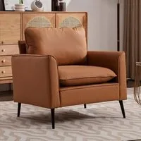 EXTSUD Loungesofa Nordisch-retro Einzelsessel aus Kunstleder – Wohnzimmer & Balkon