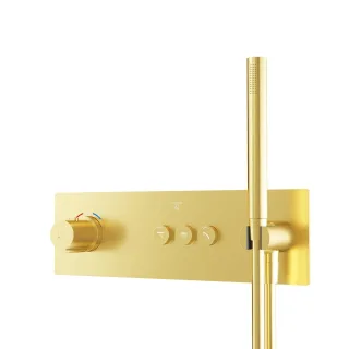 Steinberg Serie 390 Unterputz-Thermostat ¾″, Gold gebürstet 390 4232 2 BG
