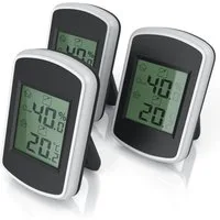 BEARWARE Hygrometer 3x Digitales Thermo-Hygrometer, Indikator für Gewächshaus, Wohnzimmer, (3-St), Hygrometer Thermometer, Temperatur & Luftfeuchtigkeit Messgerät