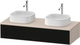 Duravit Zencha Konsolenwaschtischunterbau wandhängend Schwarz Linienstruktur & Taupe n/a & Supermatt ZE4813B63830000