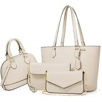 OKWISH Henkeltasche Umhängetasche Handtasche Tragetasche Aktentasche Tasche (Schultertasche Arbeitstasche Messenger-Tasche Top Griff Schultergurt, 4-tlg., Bürotasche, Ledertasche, Unitasche, Freizeittasche), für Frau Frauen Jungen Freizeit Business S