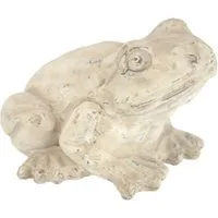 I.GE.A. Dekofigur Frosch aus Keramik (1 St), Antik-Look Gartendeko Tierfigur Deko Statue Gartenfigur Frosch