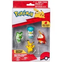 Jazwares Spielfigur Pokémon - Battle Figur 4er Pack - Krokel, Felor, Kwaks & Pikachu (NEU