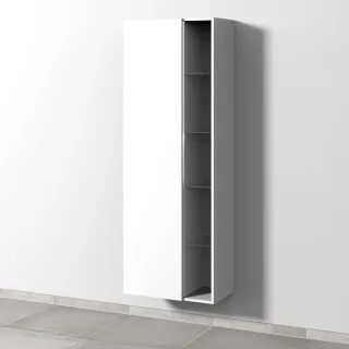 Sanipa 3way Stauraumschrank mit 1 Tür und offenen Fächern, Weiß-Soft BR18043