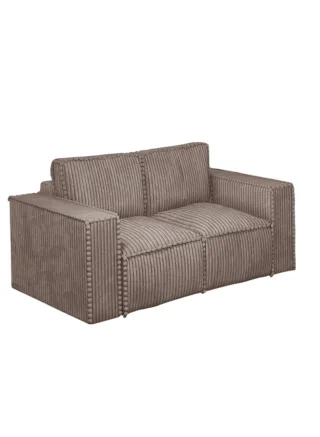Sofa Designersofa 2-Sitzer VAJANA Stoff Tilia Beige