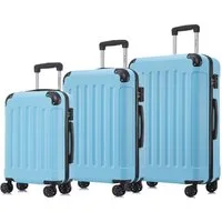 YONSLY Kofferset Premium Reisekoffer TSA-Schloss,YKK-Reißverschluss Hartschalen-Koffer, 4 Rollen, (3 tlg., M-L-XL-Set), Trolley Kabinenkoffer Rollkoffer Suitcase Handgepäck Teleskopstange