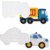 Hama Bügelperlen Hama Stiftplatten-Set Fahrzeuge, weiß für Midi-Bügelperlen