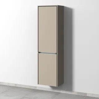 Sanipa Twiga Hochschrank mit LED-Beleuchtung und 2 Türen, Sandgrau-Matt, SY11767 SY11767