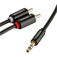 SEBSON Audio Kabel 10m - Klinke 3,5mm auf 2 Cinch Stecker - RCA zu Jack Optisches-Kabel, (1000 cm)