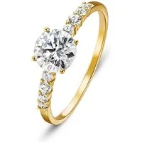 CHRIST Fingerring CHRIST Damen-Damenring 375er Gelbgold 8 Zirkonia, Zirkonia