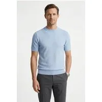 BOSS Kurzarmpullover Nilton Premium Menswear Business-Casual-Look, Strukturstrick-Material