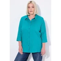 Ulla Popken Hemdbluse Bluse Bubble-Qualität Hemdkragen 3/4-Arm