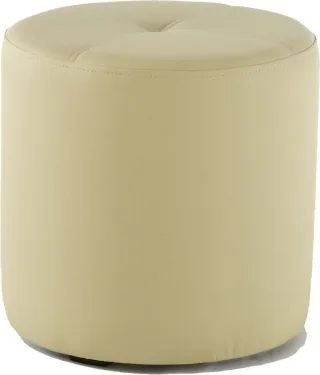 Rundhocker Sitzhocker Schminkhocker Hocker Sessel Kunstleder Creme 43x43 cm