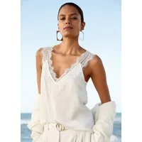 MADELEINE Shirttop Satin-Top mit Spitze