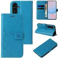 Tec-Expert Handyhülle Cover Tasche Hülle für Samsung Galaxy A57 5G 6.7 Zoll, 6.7, Klapphülle Case mit Kartenfach Fliphülle aufstellbar, Motiv Blumen