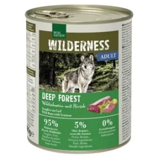 REAL NATURE WILDERNESS Nassfutter Hund, Adult, Deep Forest, Wildschwein mit Hirsch 24x800 g
