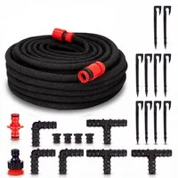 Grafner Bewässerungsschlauch Bewässerungsschlauch Perlschlauch 15m mit Perlfunktion Set, Einsparung bis zu 70%, (1), Adapter von 1/2 Zoll zu 3/4 Zoll