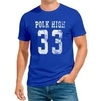 MoonWorks Print-Shirt Herren T-Shirt Polk High Trikot Football 90er Fasching Karneval mit Print