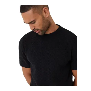 Threadbare - T-Shirt für Herren, Rippenstrick, Regulär (Schwarz)