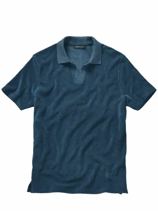 Mey & Edlich Herren Terry-Polo Blau 100 % Baumwolle (Bio)
