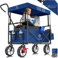 KESSER Bollerwagen, Bollerwagen faltbar mit Dach Handwagen Transportkarre Geräte