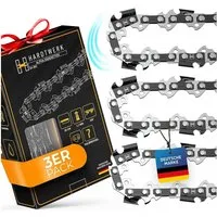 Hardtwerk® Ersatzkette 1,1mm 3/8" 3Stk Hartmetall selbstölend, kompatibel mit Kettensägen von Makita Husqvarna Dolmar Bosch