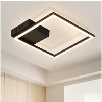 Nettlife LED Deckenleuchte Flur Wohnzimmer Schwarz moderne Kristall Deckenlampe 12/24W, LED fest integriert, Warmweiß, ohne Kristalle 12W 26*26*4.7cm für Wohnzimmer Flur Schlafzimmer