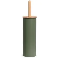 Basera® WC-Garnitur WC Bürstengarnitur aus Metall mit Bambusgriff, (1-tlg), olivgrün, Ø10 x 38,4 cm