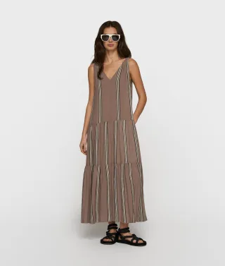 10DAYS - flowy maxi dress stripes moonrock - Gr. - XS